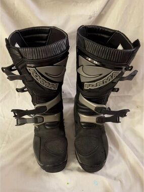 Forms Men's Black and Silver Motocross Boots